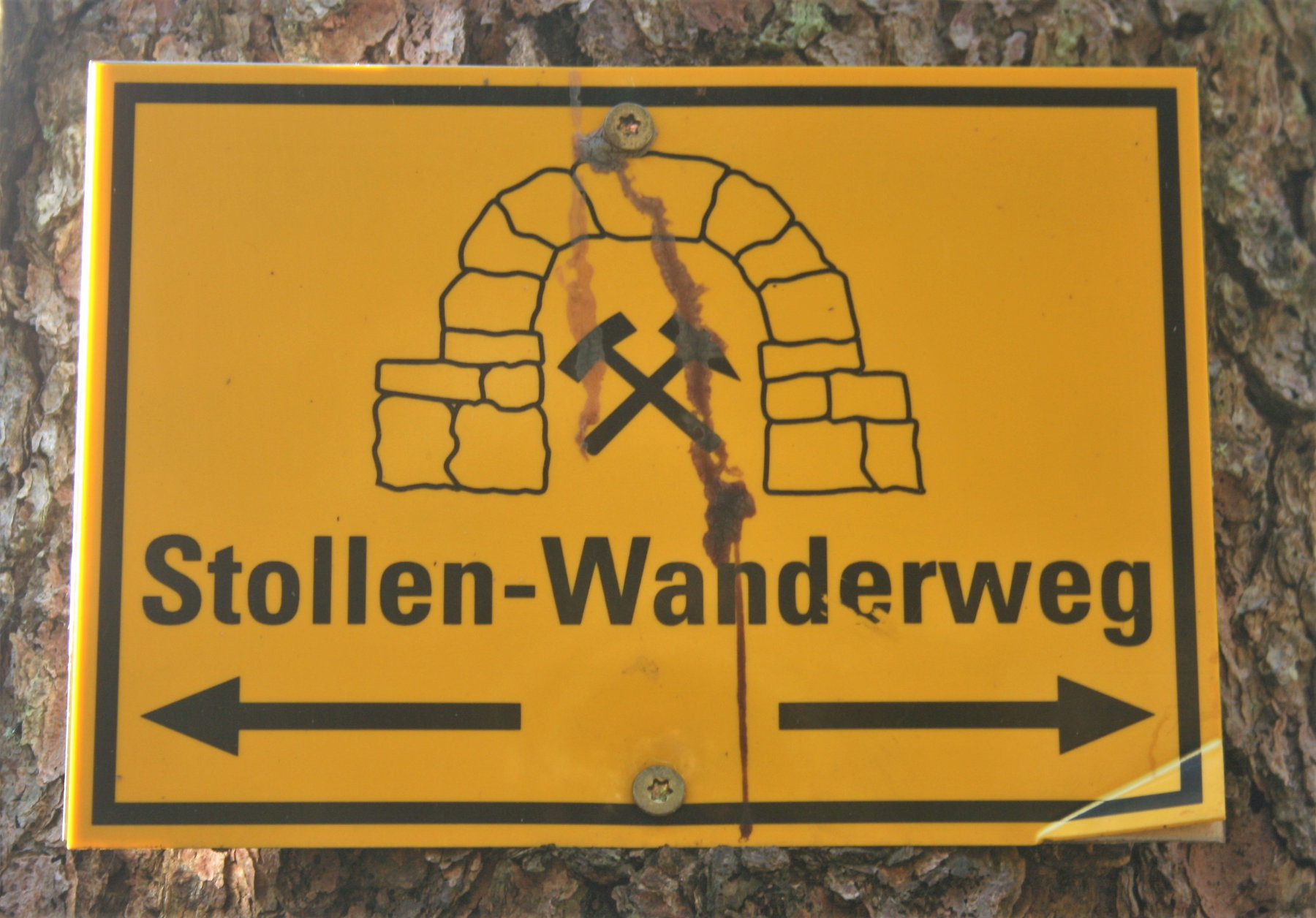 Wegweiser Stollenwanderweg. Foto: Birgit Frank
