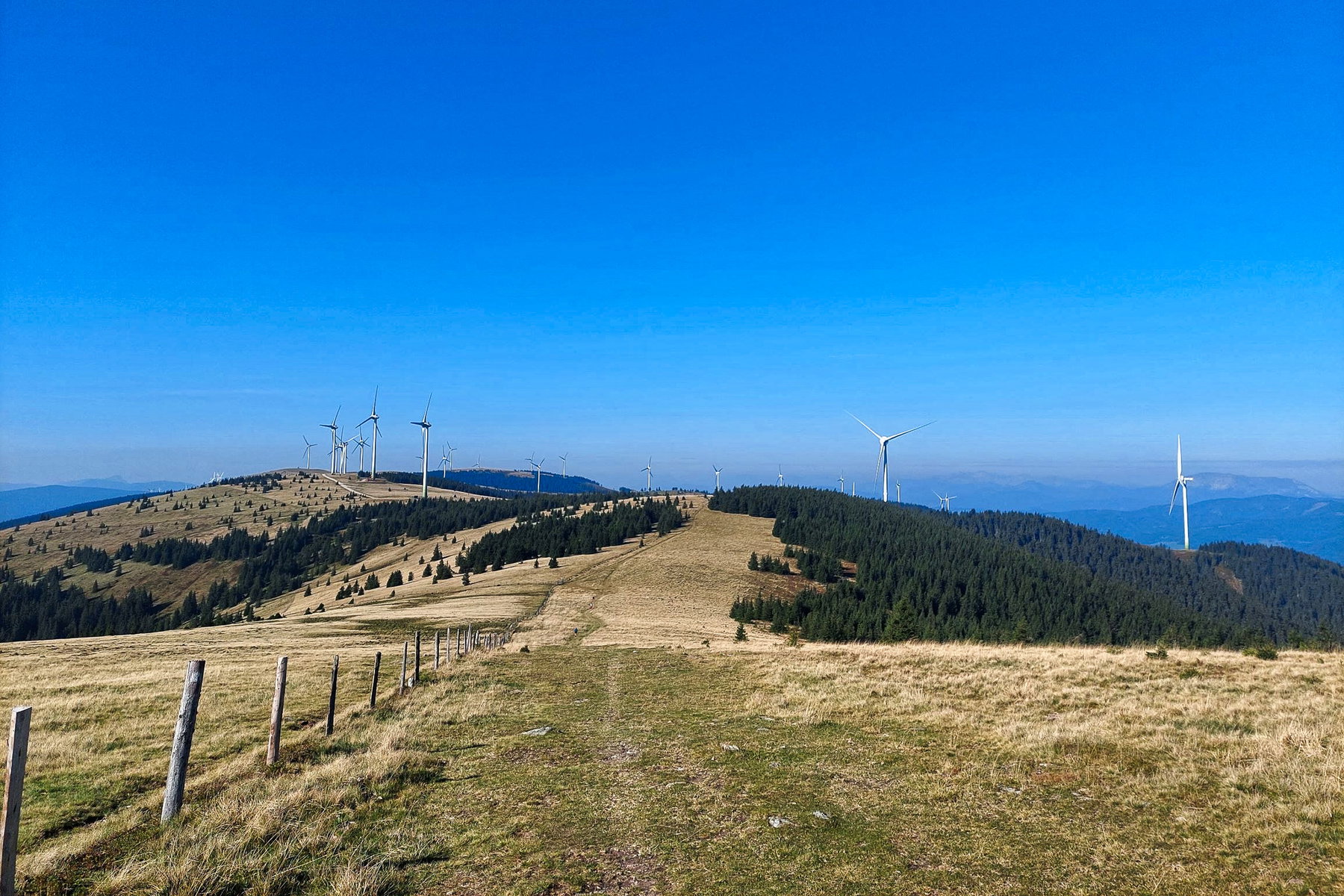 Blick in Richtung Pretul mit Windpark. Foto: Alice Frischherz