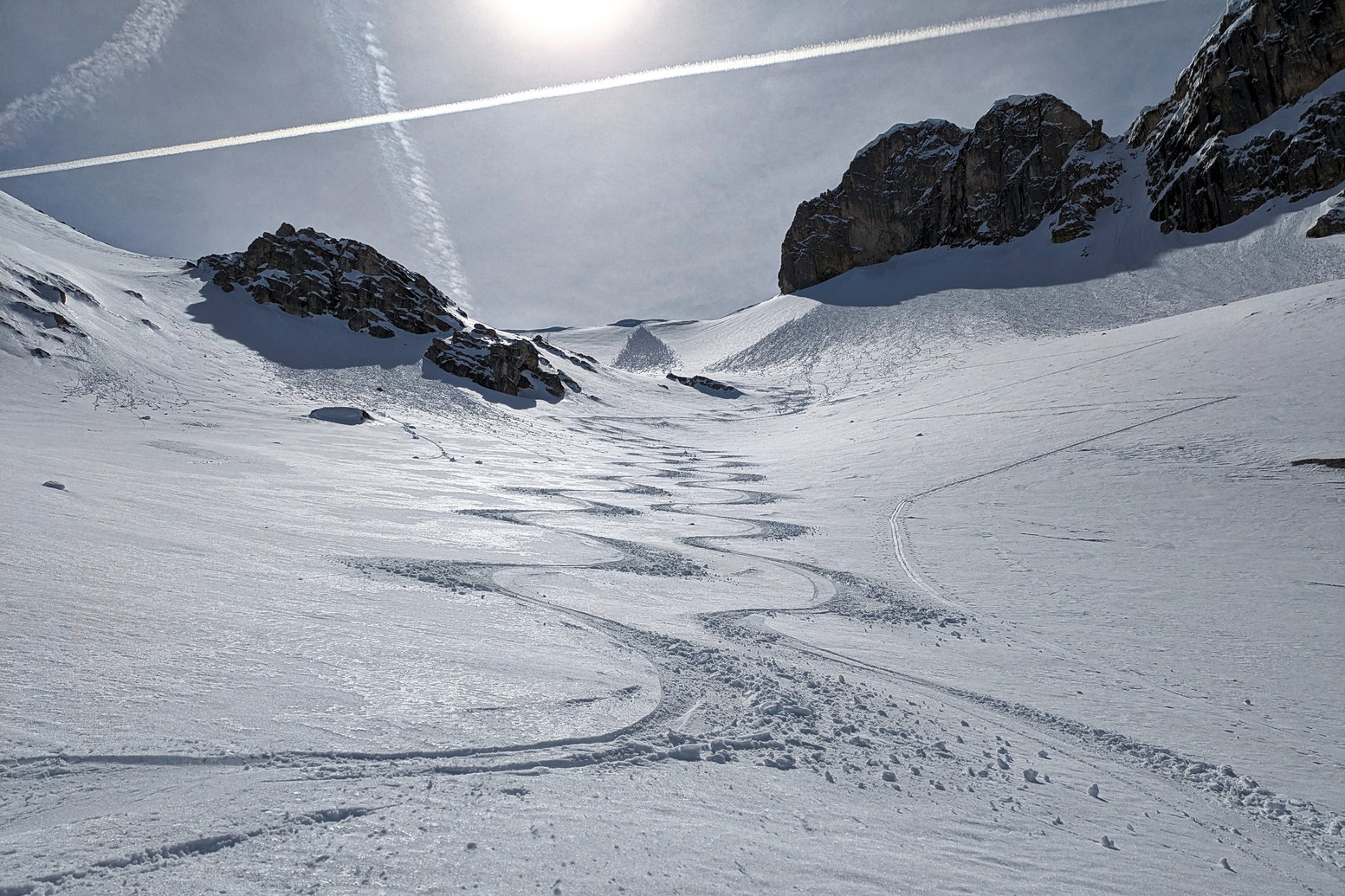 Wir ziehen unsere Spuren im Schnee des Neunerkars. Foto: Anna, POW AT