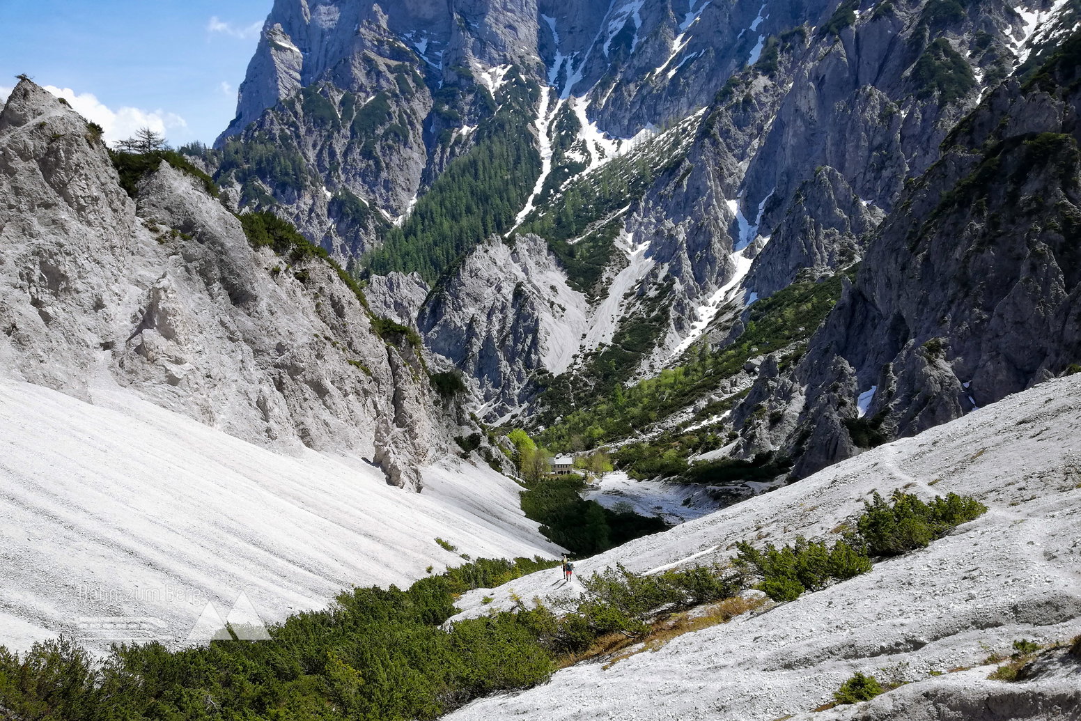 Von der Gsengscharte kann man schon die Haindlkarhütte sehen! Foto: Anna, POW AT