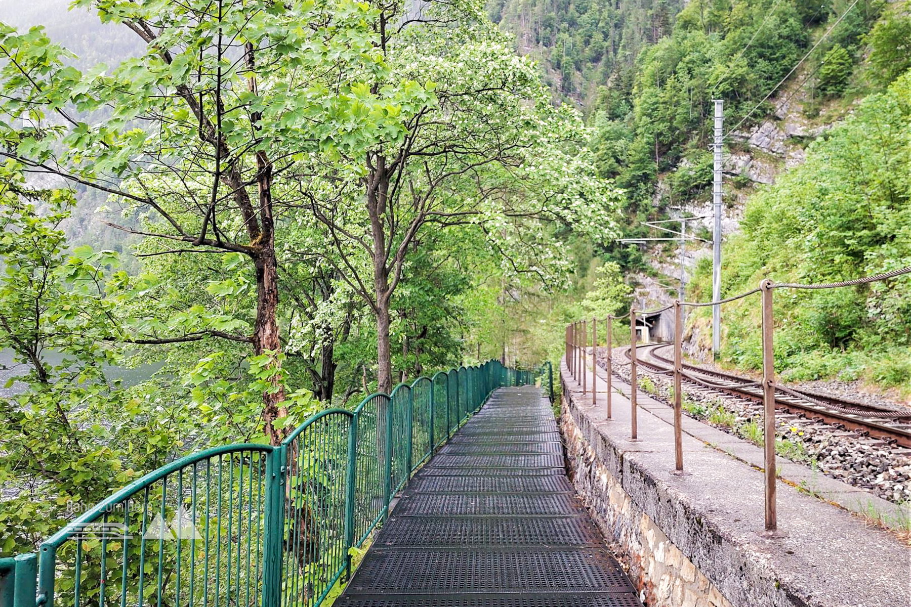 Gummimatten als Rutschhindernis, da dieser Weg zugleich Fuß- und Radweg ist. Foto: Alice Frischherz