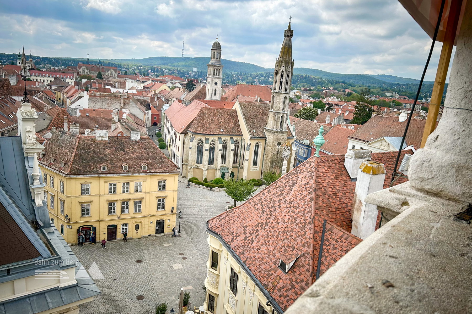 Aussicht vom Feuerturm auf die Geiskirche. Foto Veronika Schöll