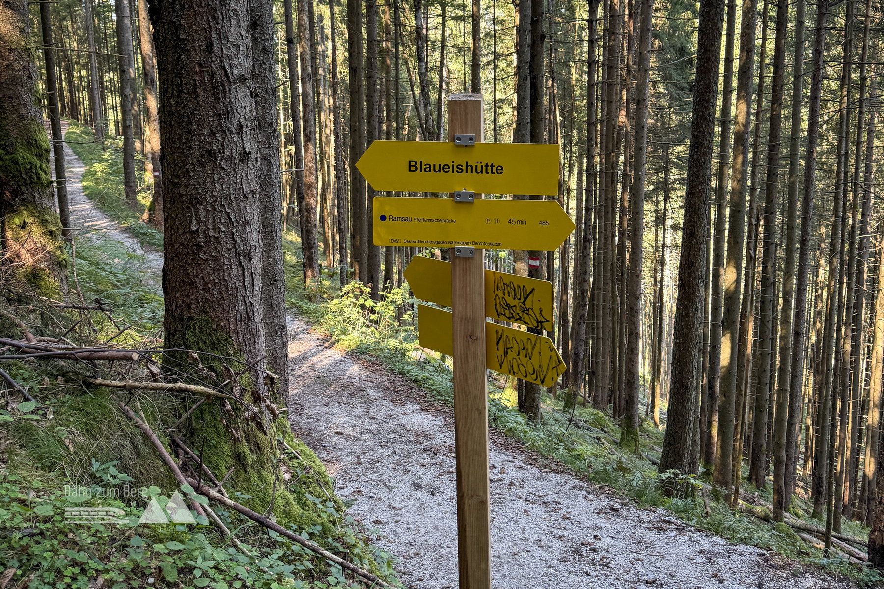 Abzweig zur Blaueishütte; Foto: Bernhard Walle