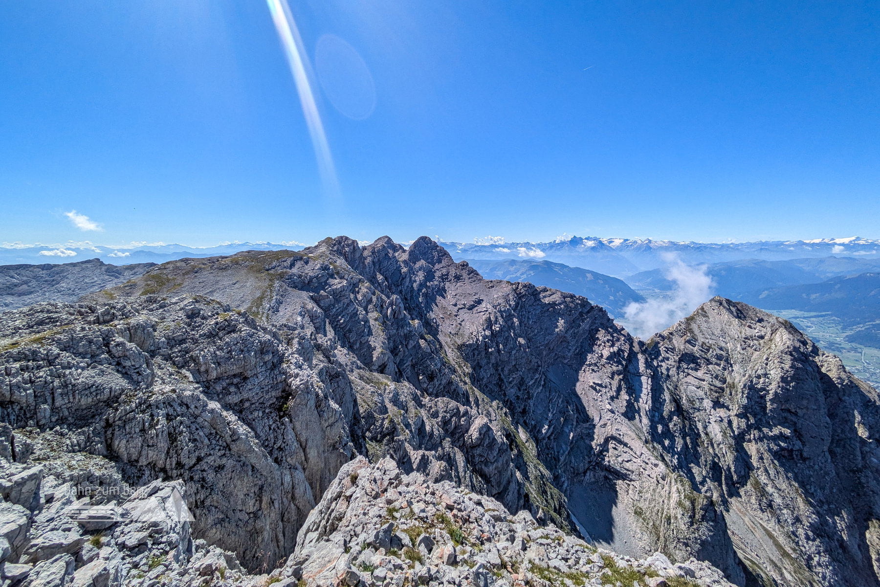 Rückblick vom letzten Gipfel des Tages, dem Achselhorn, auf alle heute schon bestiegenen Gipfel. Foto: Anna, POW AT
