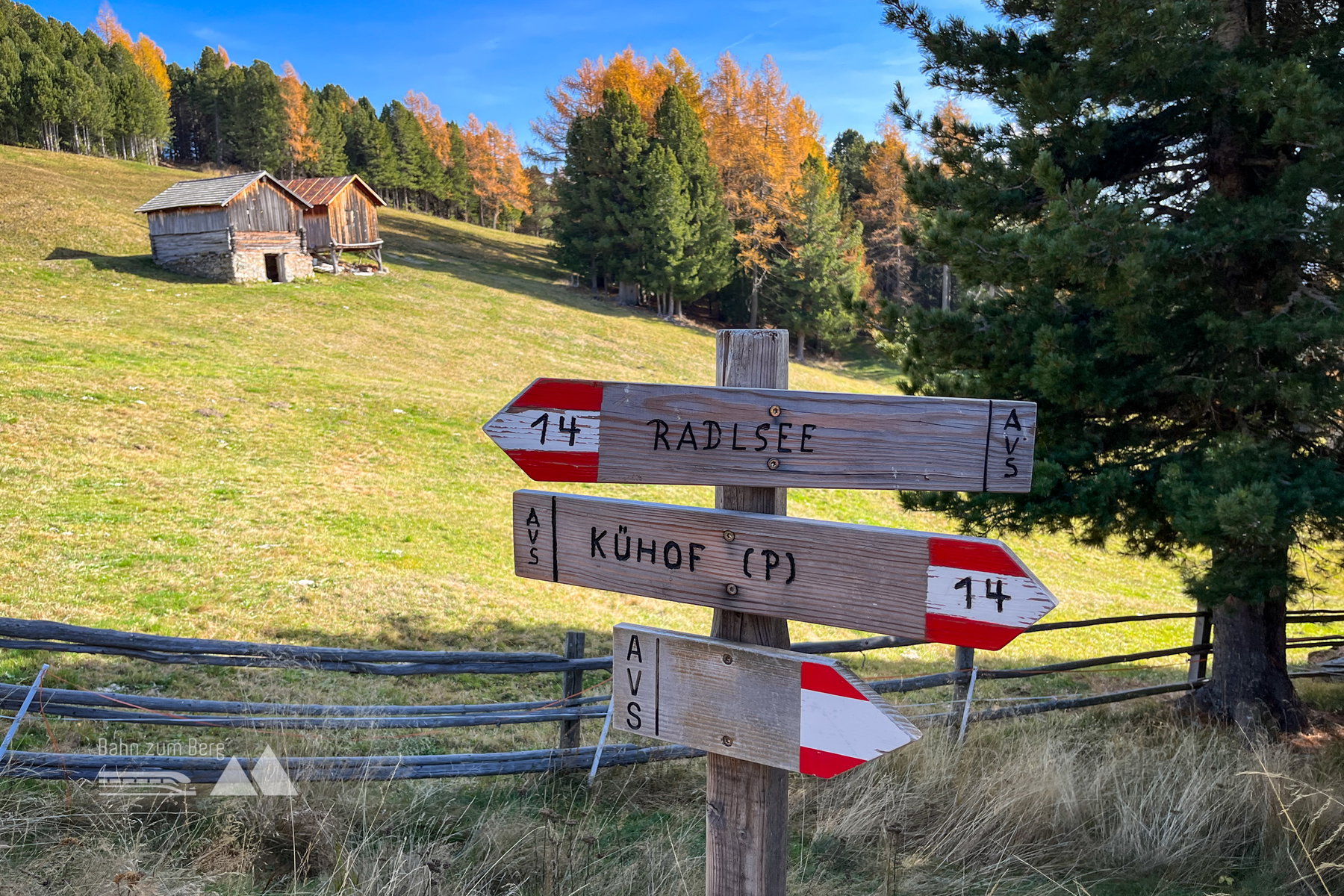 Beschilderung zum Radlsee. Foto: Bernhard Walle