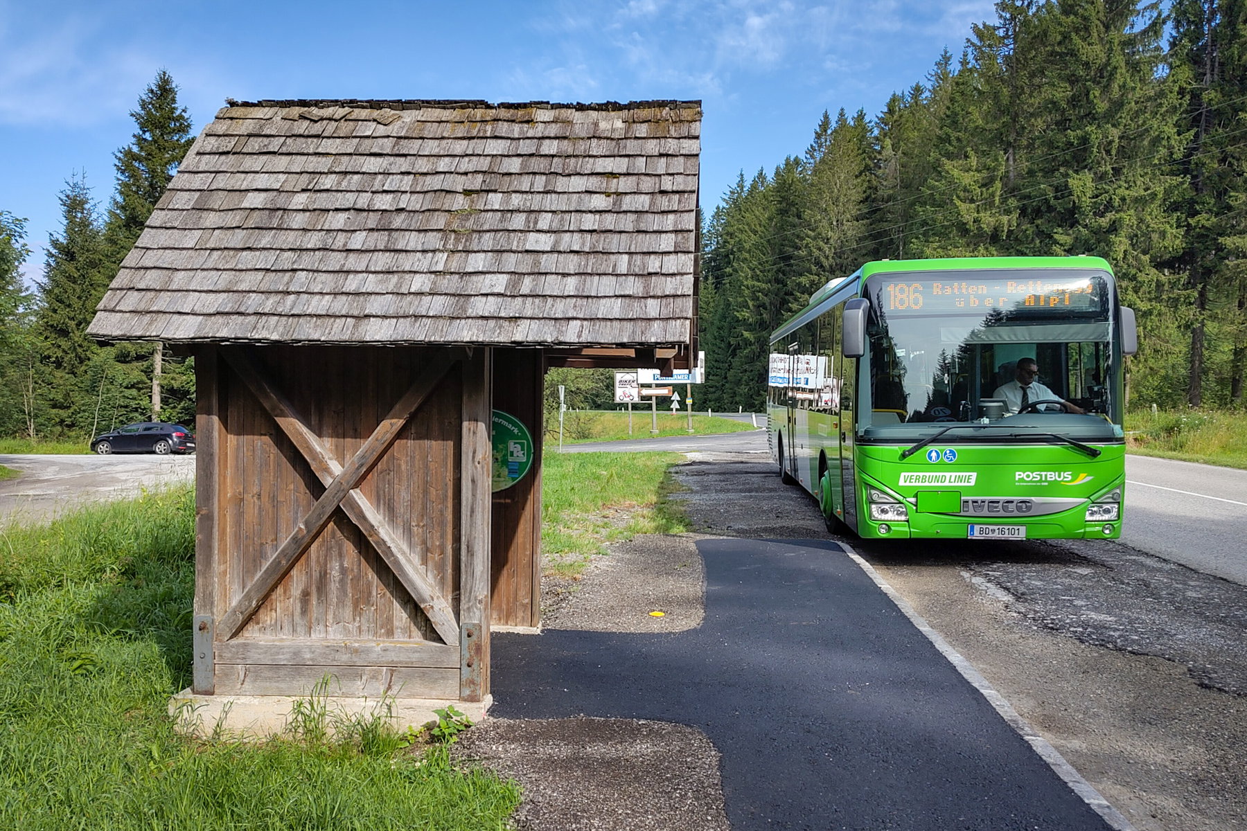 Haltestelle Alpl Passhöhe. Foto: Tobias Köhler