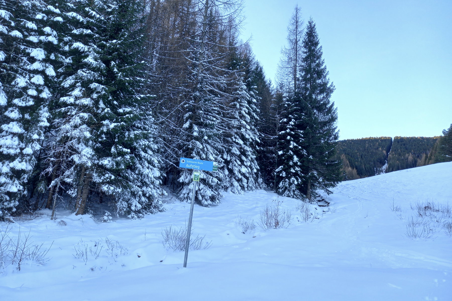 Hier verlasse ich die Standardroute und zweige nach rechts zur Familienabfahrt ab. Foto: Martina Friesenbichler