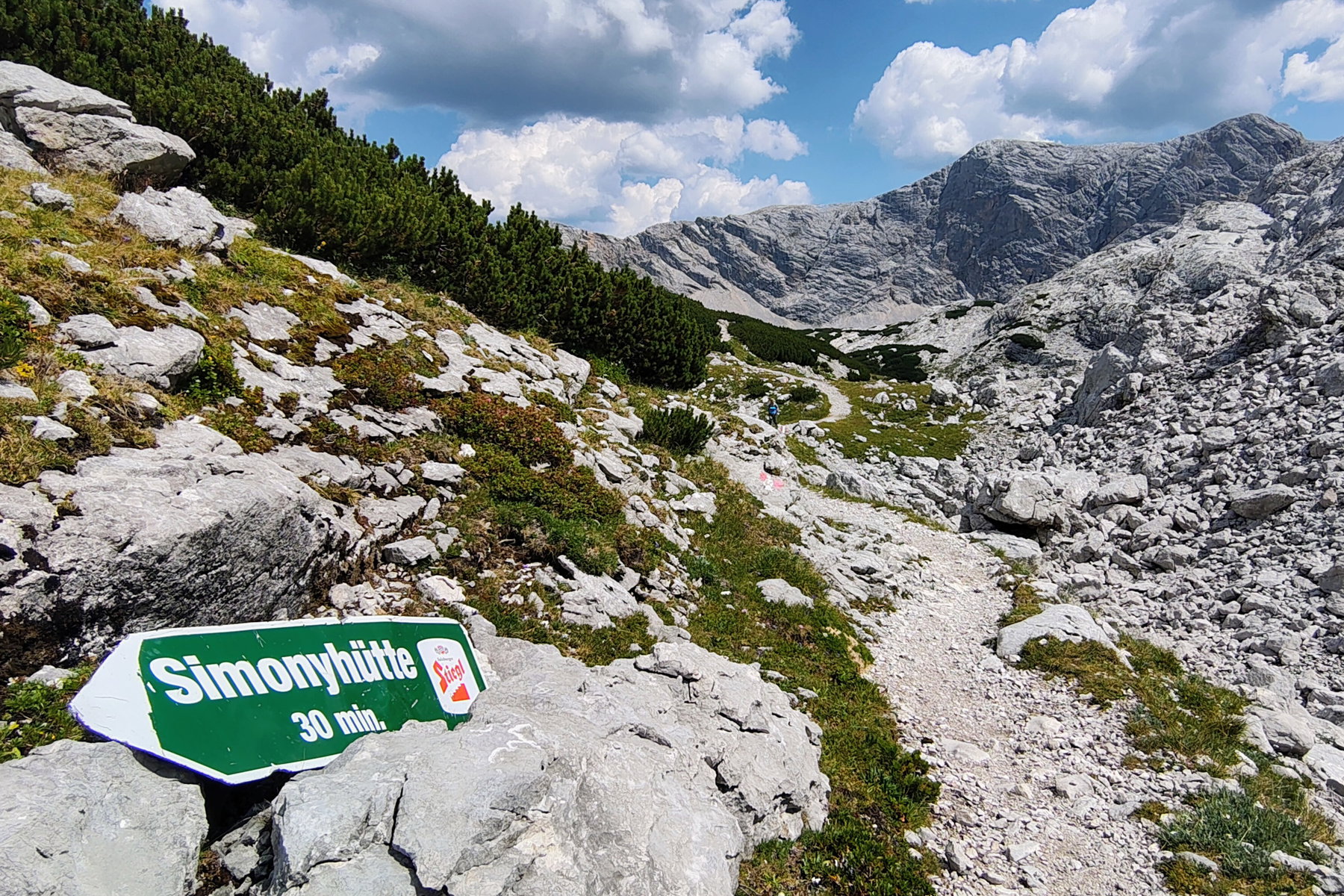 Steiniger Aufstieg zur Simonyhütte. Foto Silvia Henglmüller