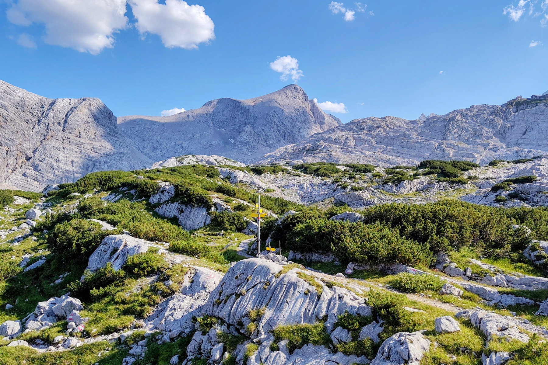 Am kargen Hochplateau des Dachsteingebirges verläuft Wanderweg 650 (Hauptroute von der Gjaidalm zur Simonyhütte) als Teil des Dachsteinrundwanderweges. Foto Silvia Henglmüller