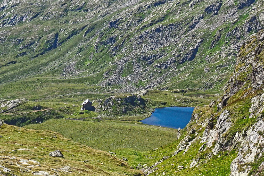 Blick vom Kaltseetörl auf die Feldnerhütte. Foto: Petra Jens