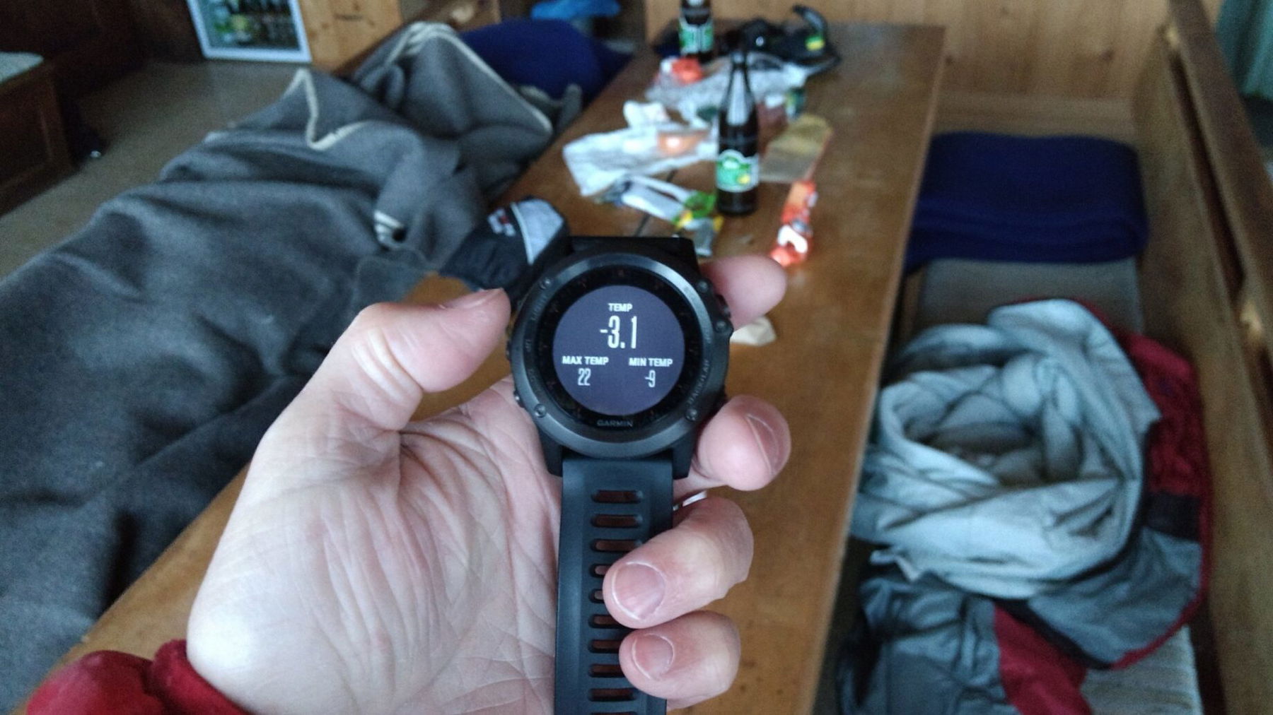 In der Früh ist es herinnen -3.1°C kalt.