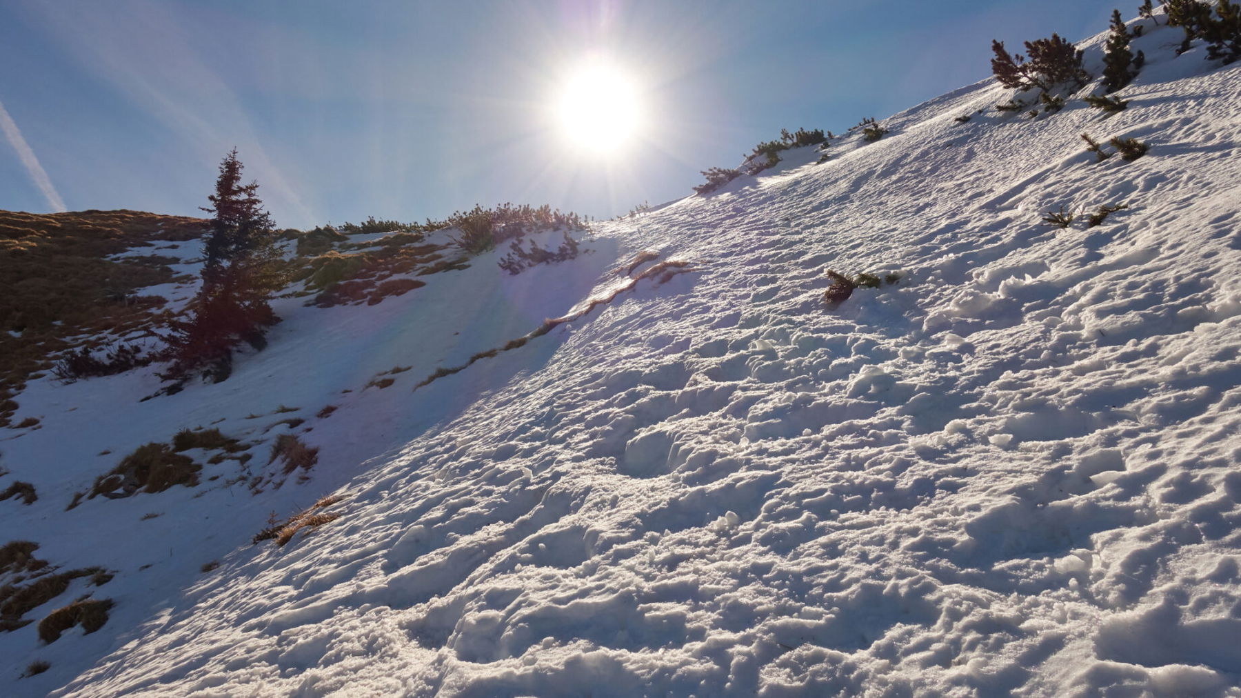 Das letzte Kletterstück am Fadensteig / Schneeberg