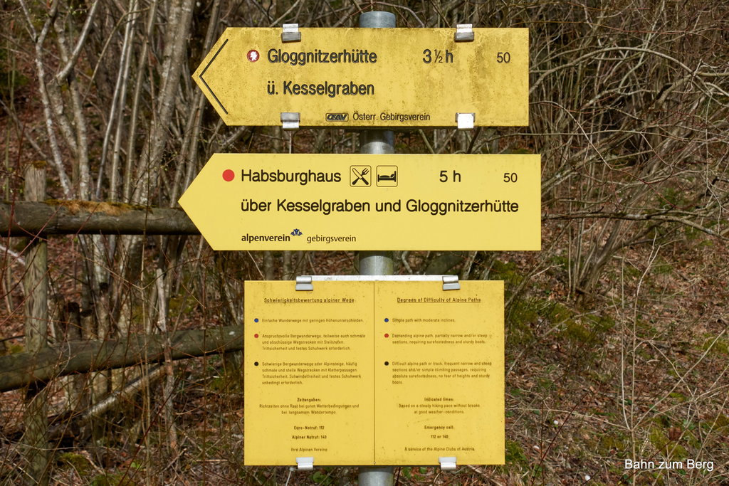 Beschilderung vor dem Kesselgraben