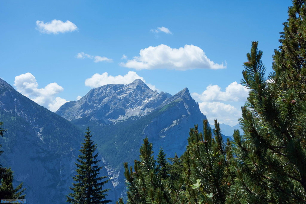 Man hat zwischen den Bäumen immer wieder einen tollen 180° Ausblick - hier auf das Hochtor.