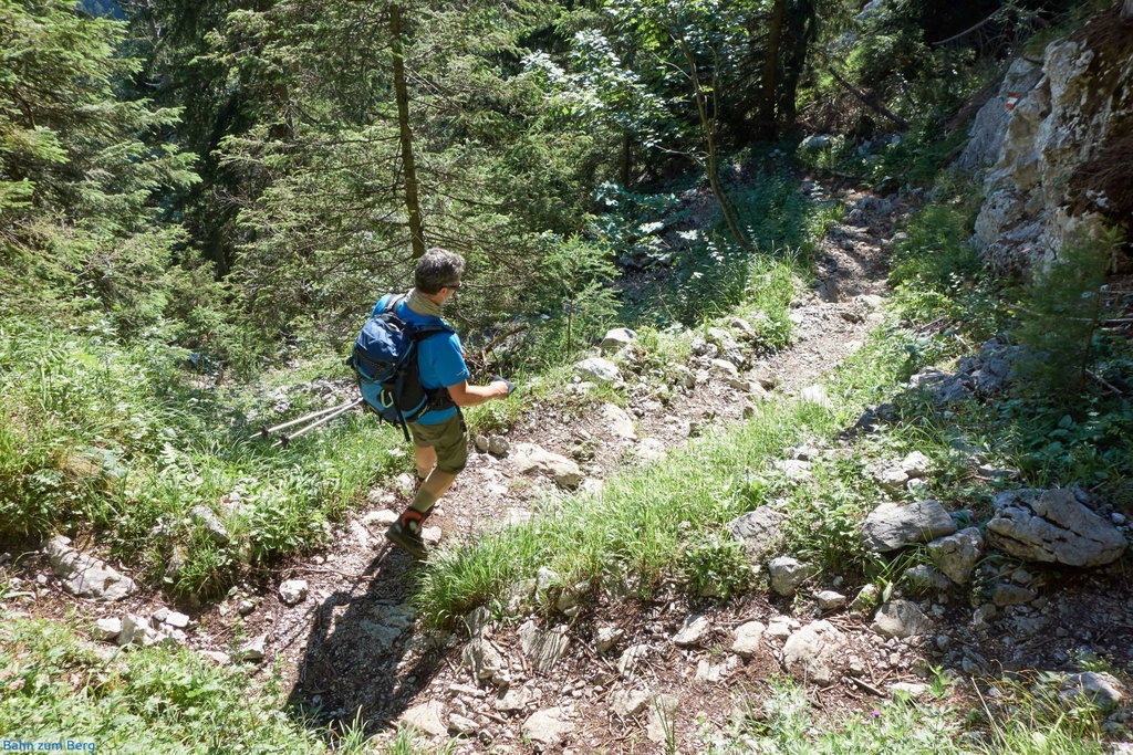 Abstieg im oberen Drittel nach der Ennstalerhütte