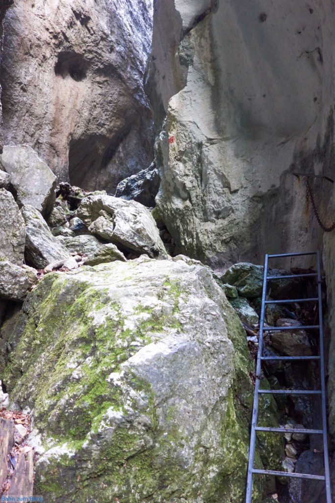 Enge Passage in der Weichtalklamm