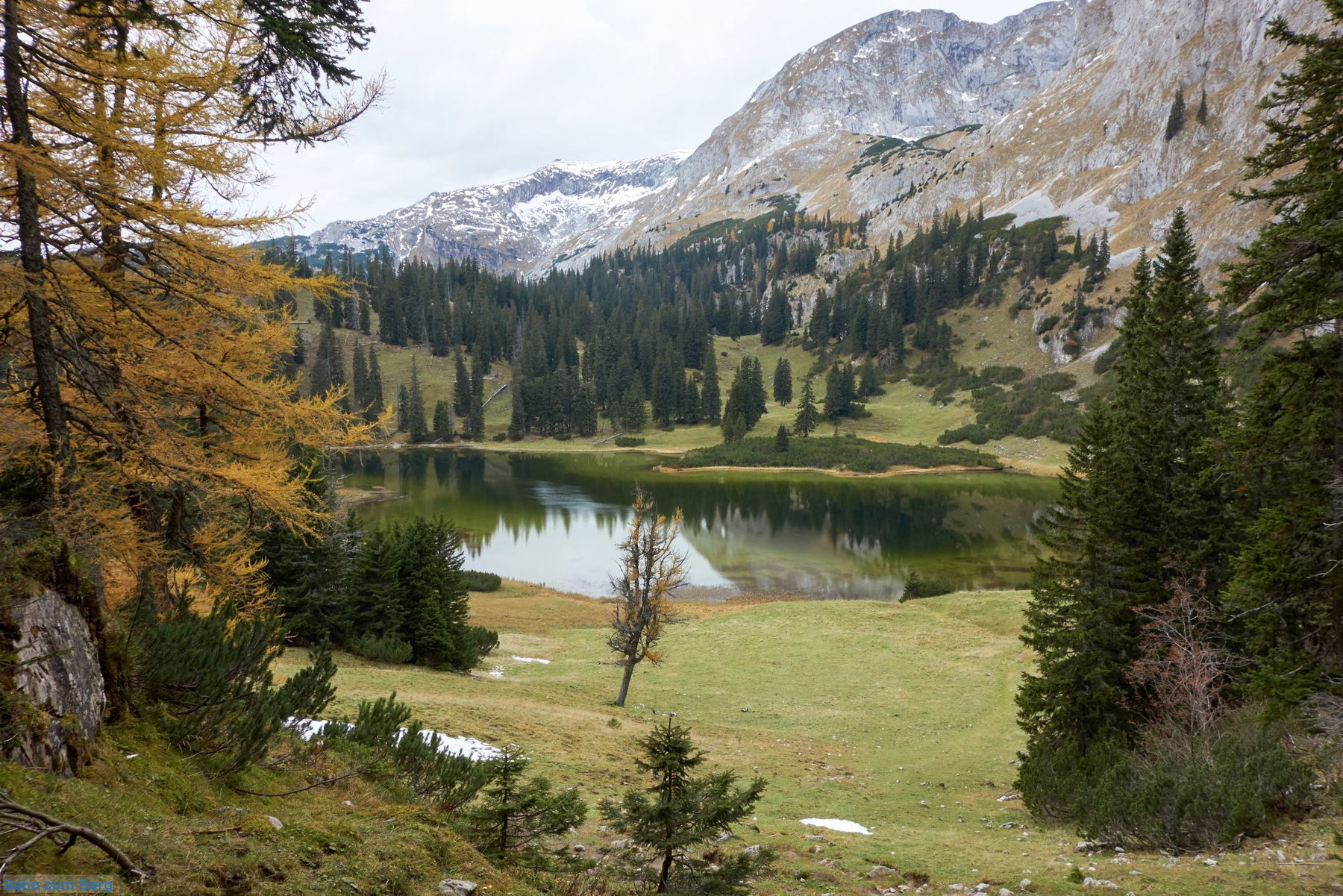 Wir machen den Umweg um den Sackwiesensee herum. Von hier kommt ein Großteil des Wiener Wassers.