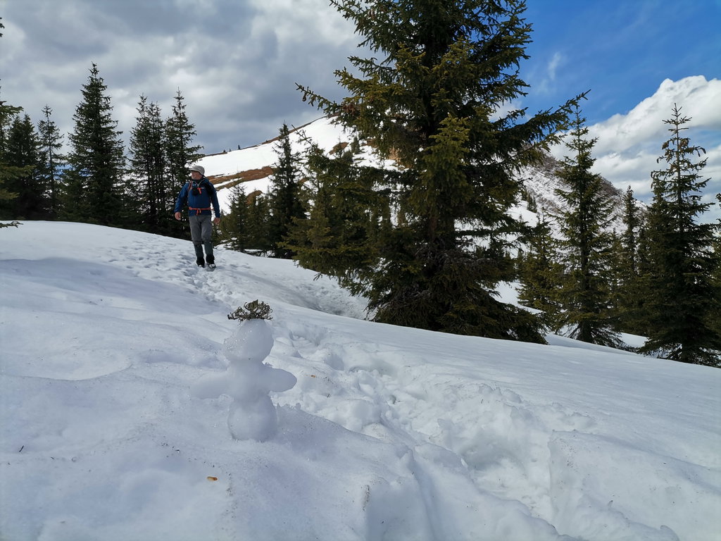 Schneemänner, hinten der Große Schober. Foto Veronika Schöll