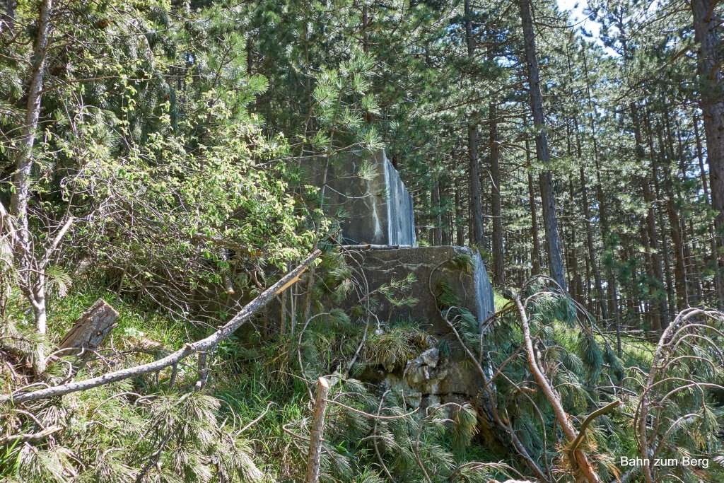 Betonsockel des alten Sessellifts, der auf den Plackles geführt hat.