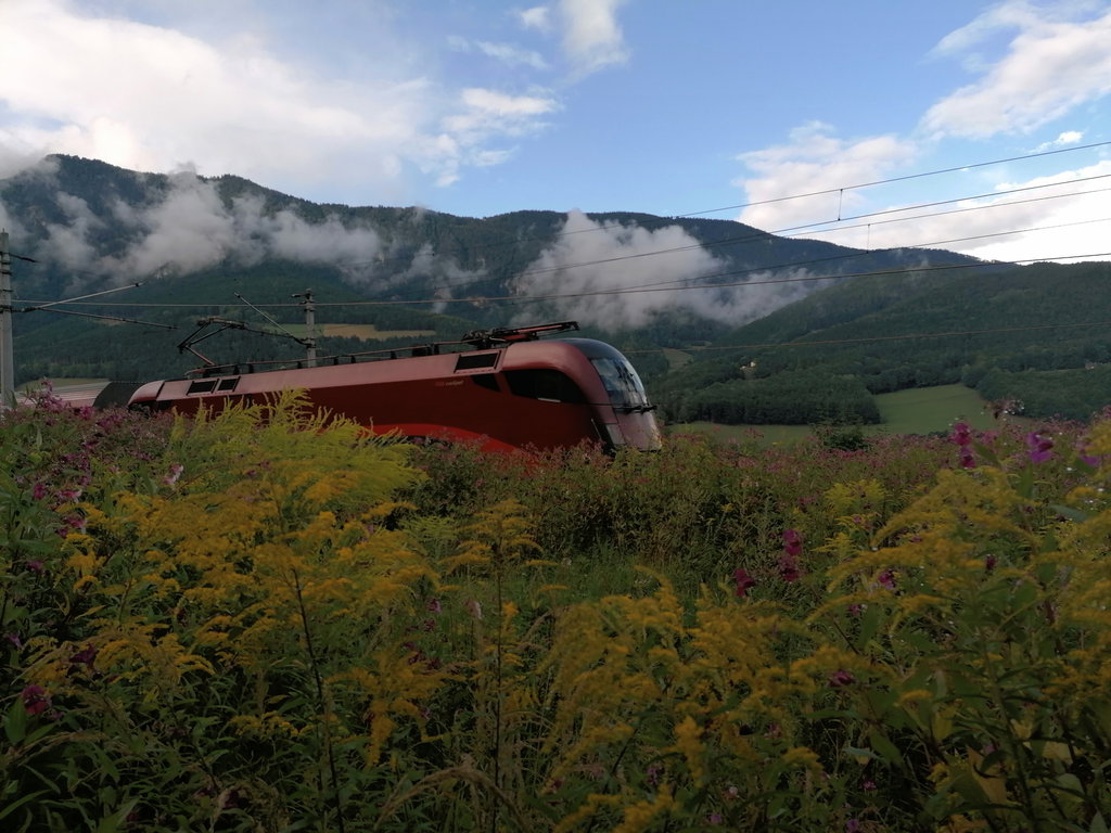 Auf Augenhöhe mit dem Railjet. Foto: Sarah Pallauf
