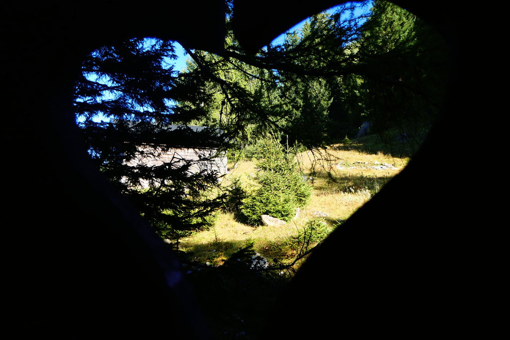 Das Häuschen mit dem Herz und die Jagdhütte. Foto: Karl Plohovich