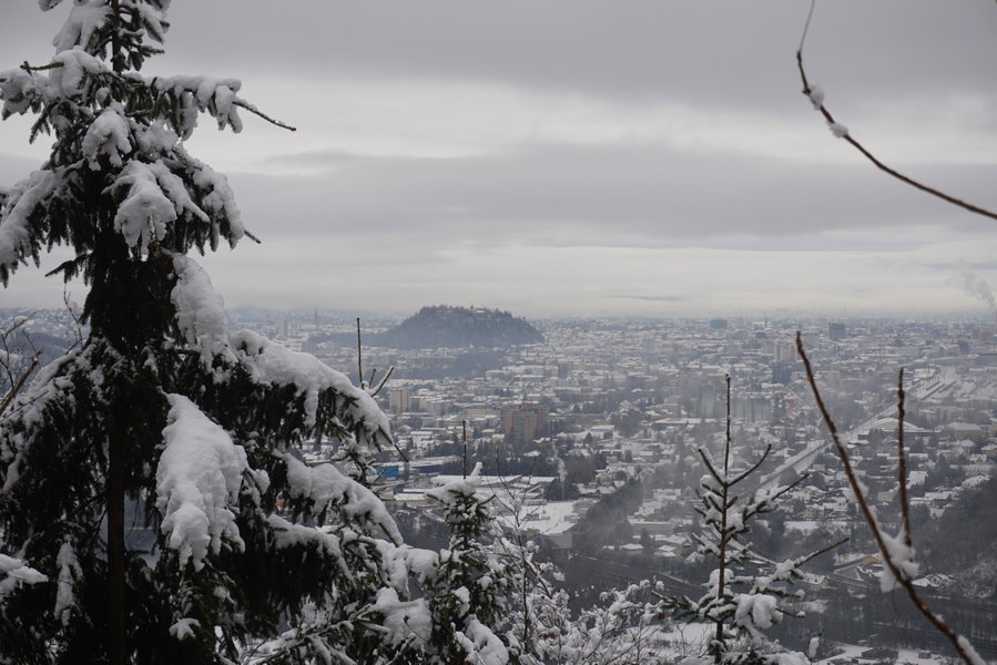 Blick zum Schloßberg bzw. nach Graz vom Aussichtspunkt auf der alternativen Route. Foto: Daniel Strohrigl