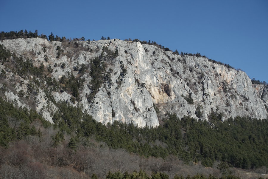 Die steilen Felswände der Hohen Wand bei Maiersdorf. Foto Gerold Petritsch