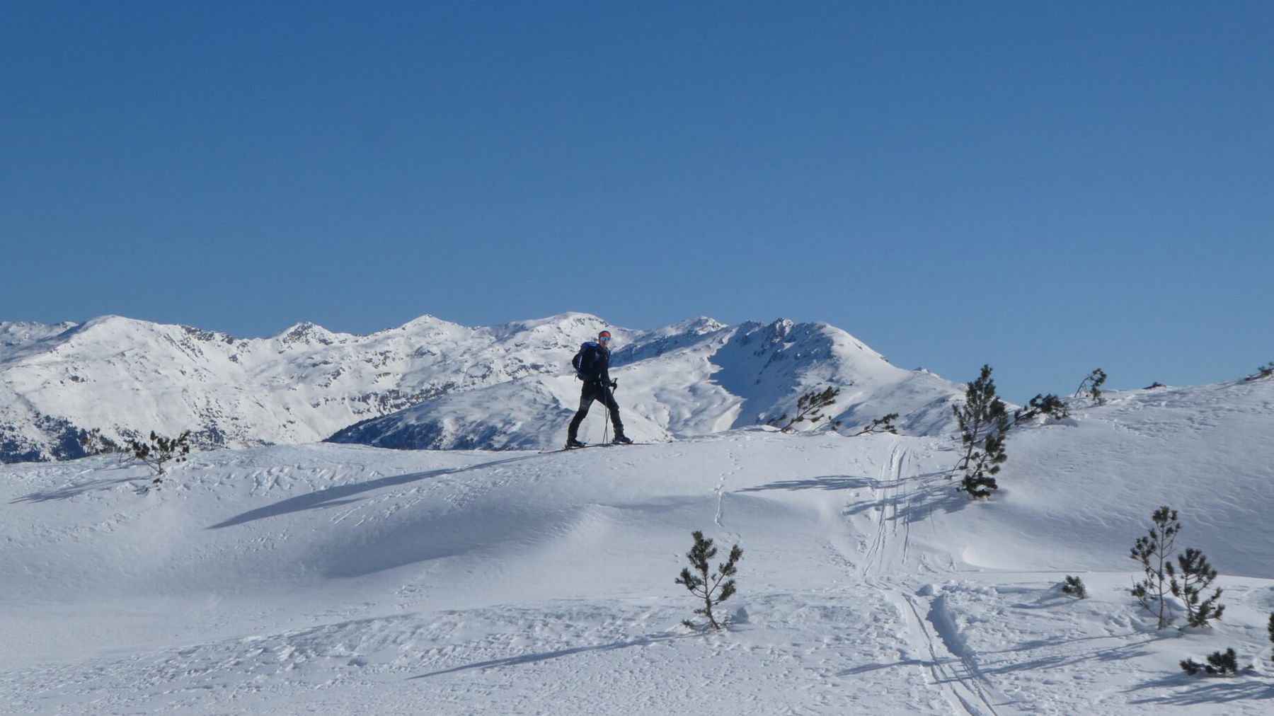 Thomas in Richtung Kalbenjoch unterwegs. Foto Karl Plohovich