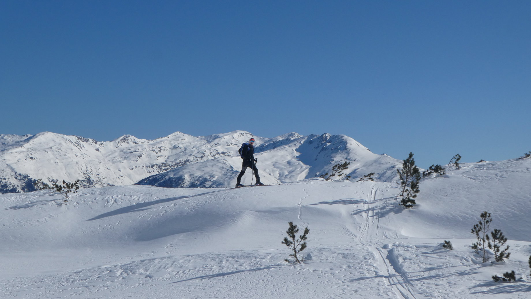 Thomas in Richtung Kalbenjoch unterwegs. Foto Karl Plohovich