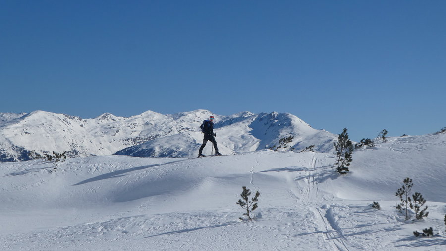 Thomas in Richtung Kalbenjoch unterwegs. Foto Karl Plohovich
