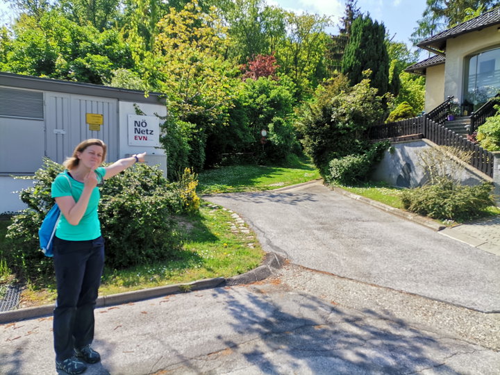 Bahnhof Hainburg-Kulturfabrik, Braunsberg und Abzweigung in den Wald. Foto Veronika Schöll