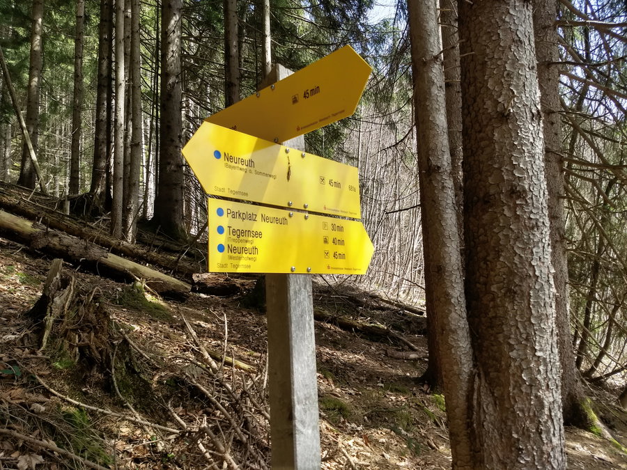 Wegweiser im Aufstieg zur Neureuth. Foto: Nikolaus Vogl