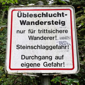 Hinweistafel. Foto: Norman und Lisa