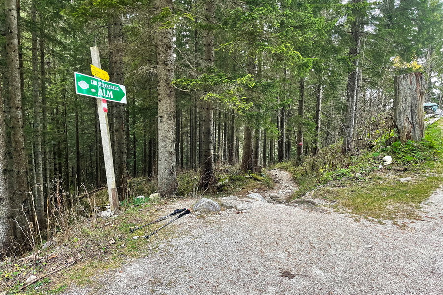 Wegweiser zur Stefansberg Alm. Foto: Eva Maria Ginal