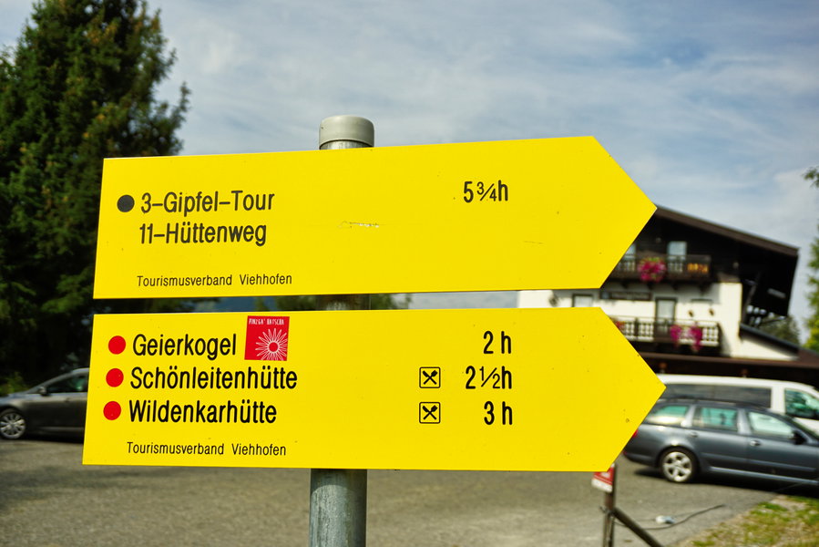 Abzweigung Hecherhütte. Foto: Alpenverein Saalfelden