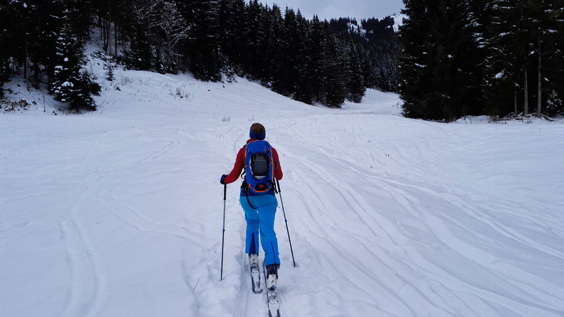 Endlich weg von der Forststraße. So macht uns das gleich viel mehr Spaß. Foto: Protect Our Winters Austria (POW AT)