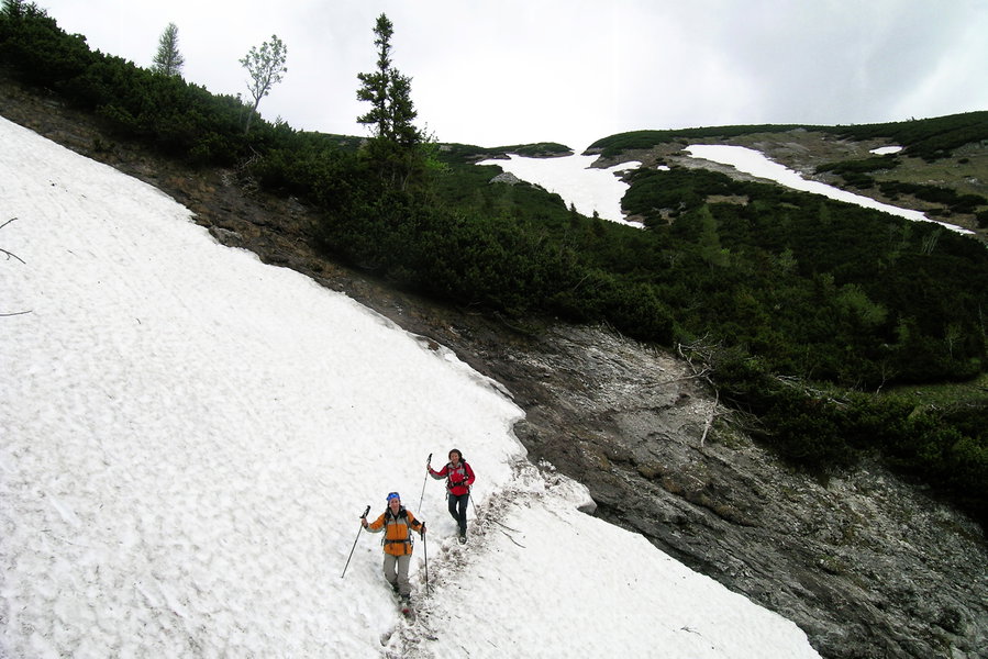 Übergang aus dem Langermanngraben auf dem Göbl-Kühn-Steig zum Waxriegelhaus. Foto: Alpenverein Edelweiss