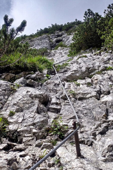 Im ersten Teil des Klettersteigs (bis C). Foto: Simon Widy