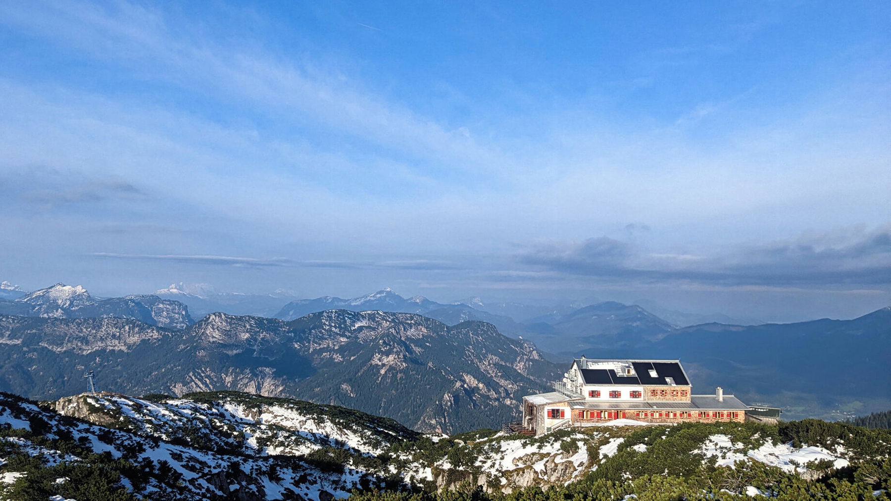 Der Blick zurück zum Stöhrhaus am nächsten morgen. Foto: Tobias Hecht