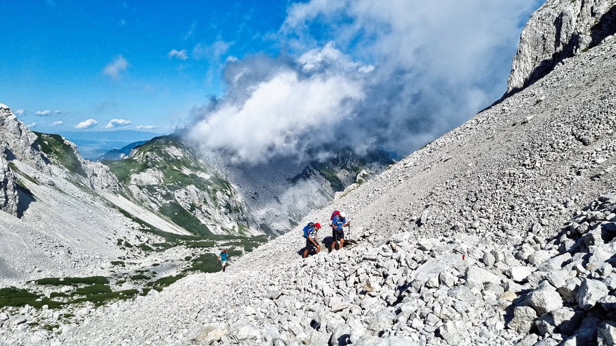 Aufstieg durch die Gamsgrube, nach dem Bielschitzasattel. Foto: Martin Heppner