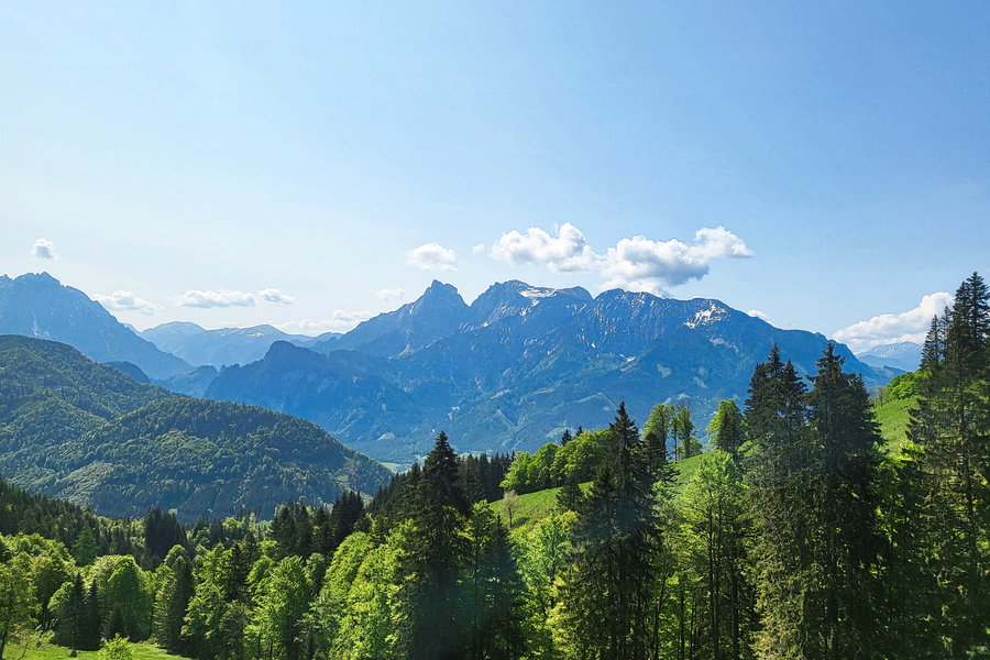 Ausblick auf Admonter Reichenstein, Sparafeld, Admonter Kaibling und Riffl (unter anderem). Foto: Anna, POW AT