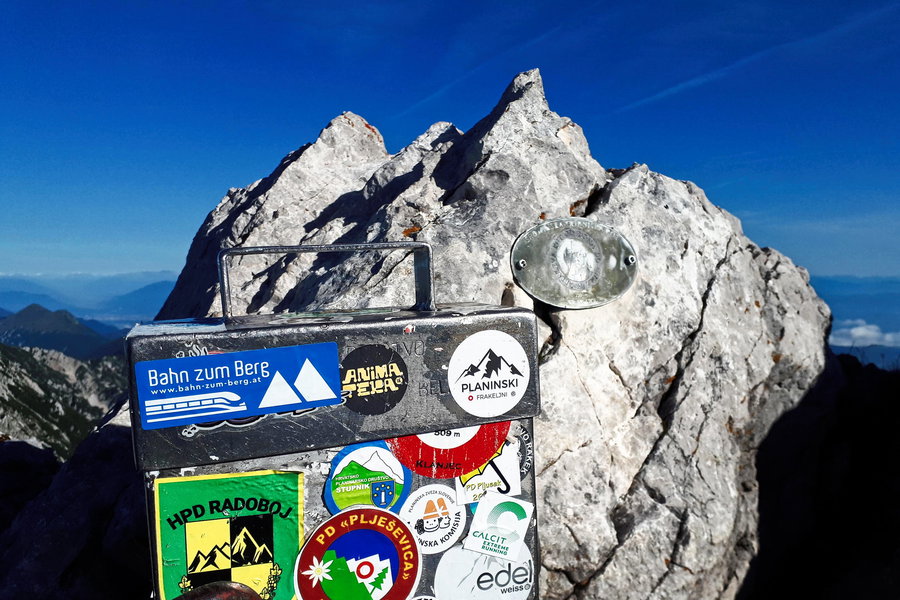 Gipfelbuch Hochstuhl. Foto: Gerold Petritsch