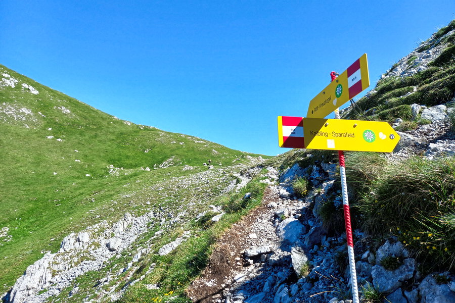 Wegweiser Sparafeld und Kaibling. Foto: Martina Friesenbichler