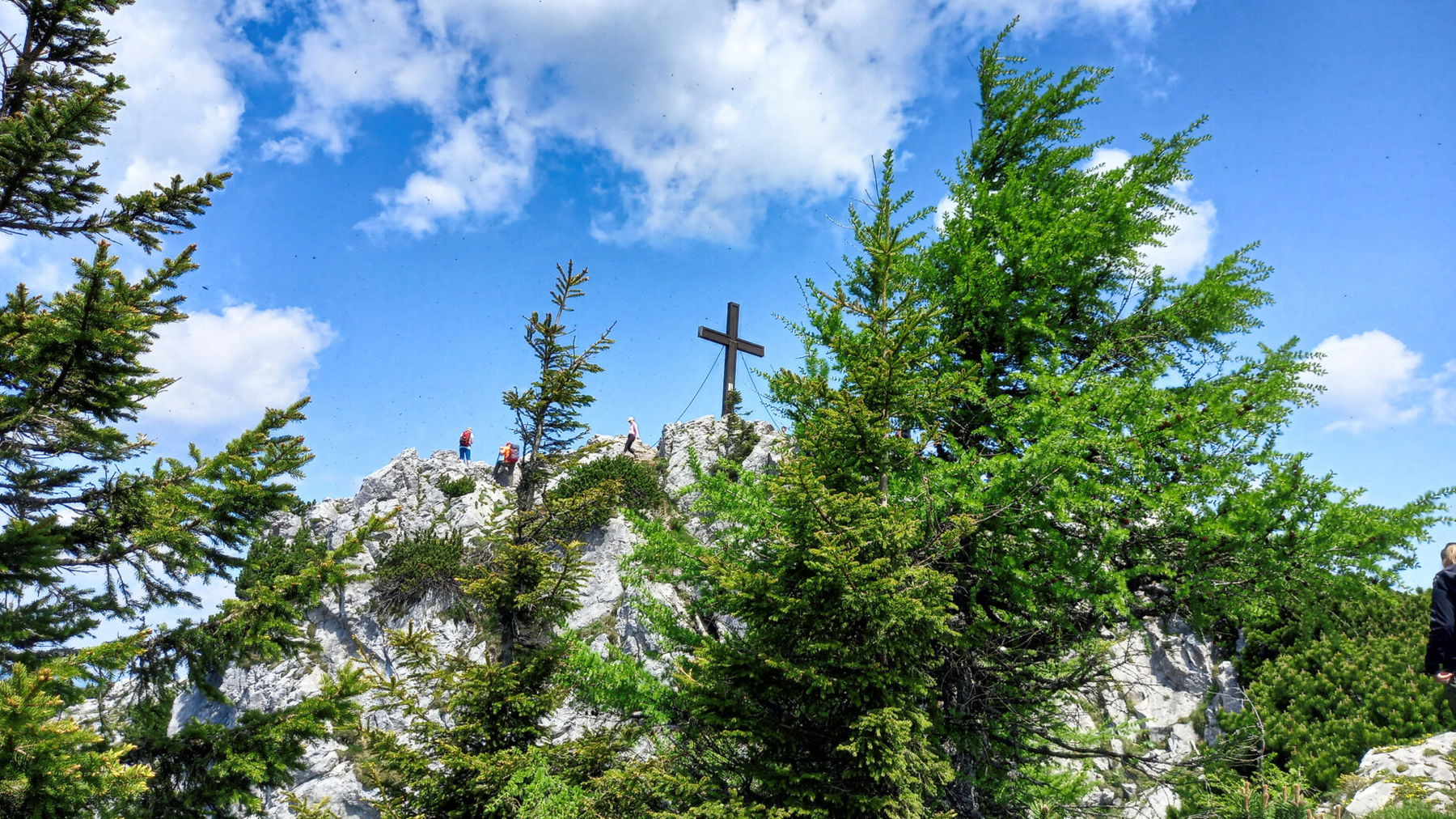 Blick zum Hochlantsch-Gipfelkreuz. Foto: Martina Friesenbichler
