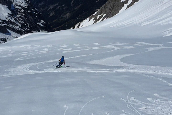 “Butterfirn” bei der Abfahrt im Schlauchkar 2. Foto: Niklas, POW AT