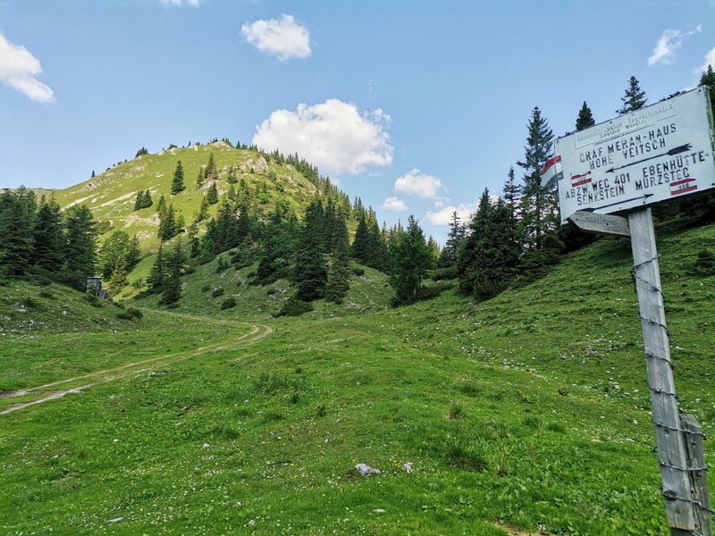 Abzweigung zur Hohen Veitsch. Foto Veronika Schöll