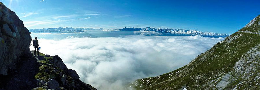 Bergpanorama überm Nebelmeer auf der Nordkette. Foto: Naturpark Karwendel