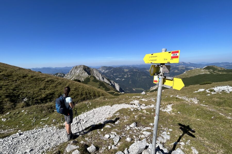 Vor uns der Abstieg links vom Wildkamm. Foto Veronika Schöll