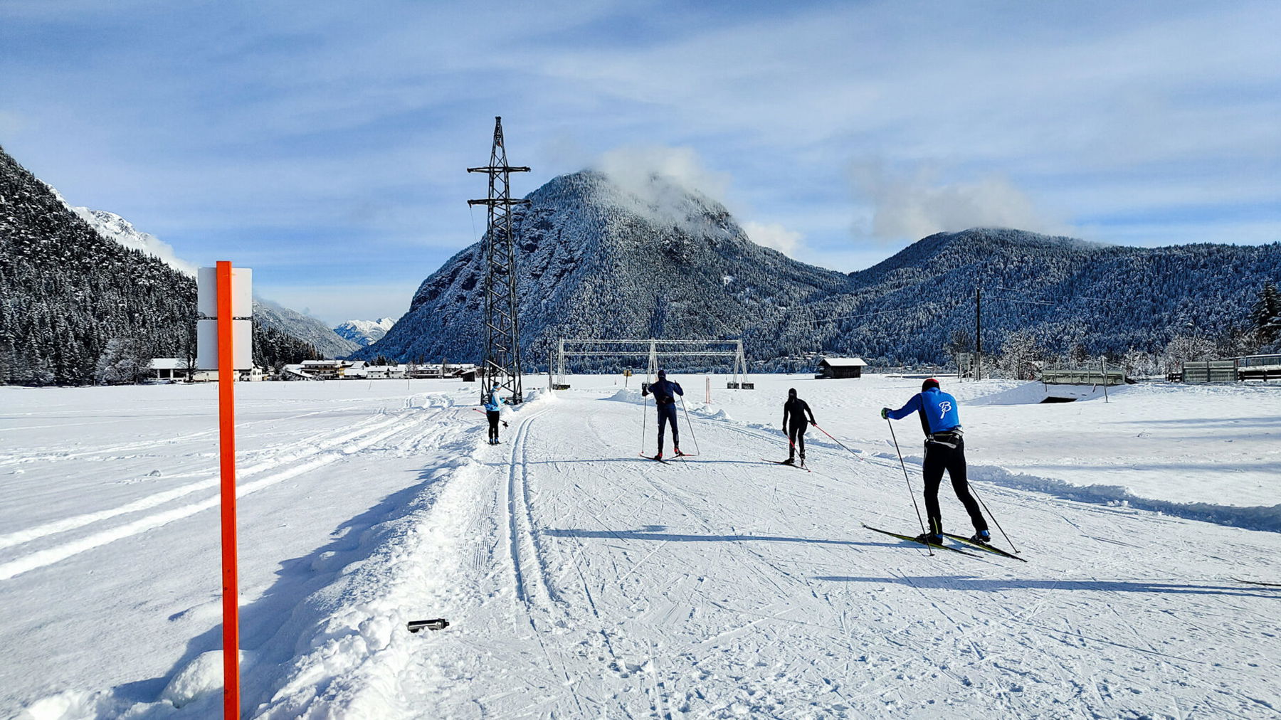 Loipeneinstieg in Leutasch. Foto: Simon Widy
