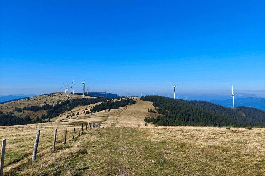 Blick in Richtung Pretul mit Windpark. Foto: Alice Frischherz